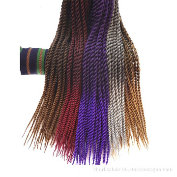 Wholesale Long 18''Black Blonde  Jumbo Crochet Braids Hair Synthetic Senegalese Twist Hair Braiding  Extension For Women